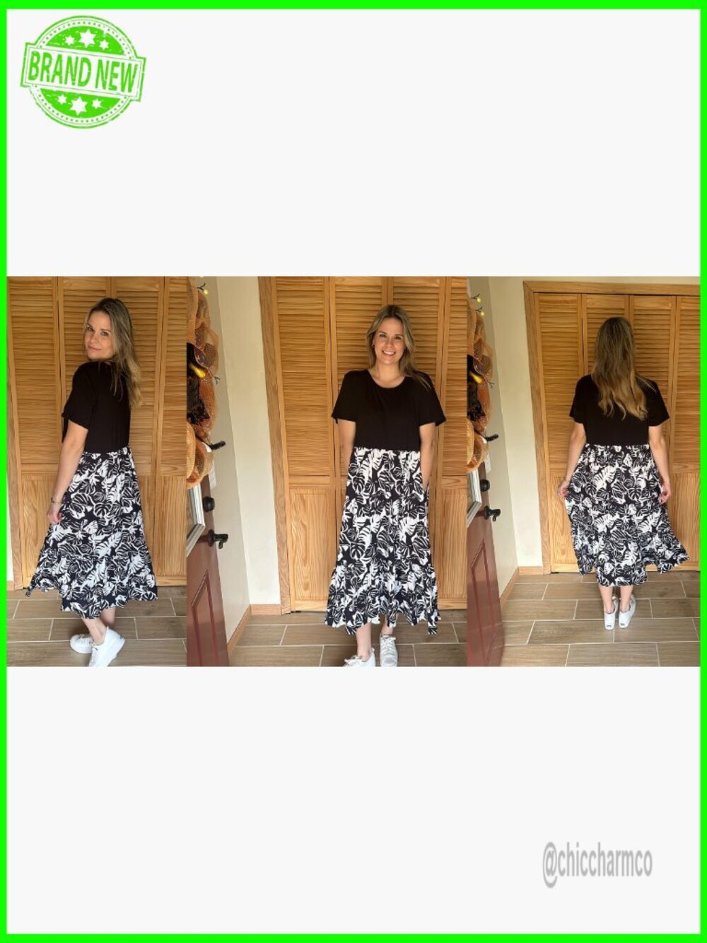 Plus Size Short Sleeve Maxi Dress with Pockets Tiered Flowy - Picture 7 of 7